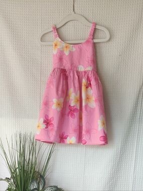 Pacific Legend Apparel  Girls Pink Tropical Floral Summer Dress Size 3-4